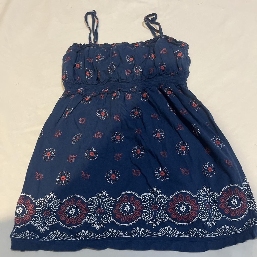 Aeropostale Blue and Red Patterned Mini Dress